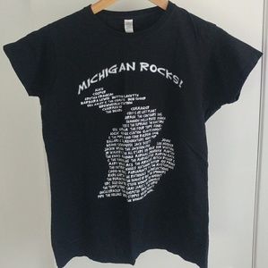 MICHIGAN ROCKS! Music State Gift Tee Shirt